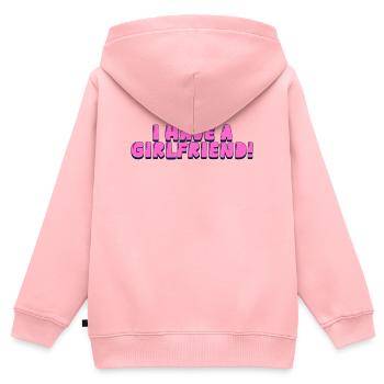 Ich habe eine Freundin! - Kinder Premium Organic Zip Hoodie - Rosa - Hinten - AI Model Kid Female (0cm)