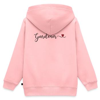 Gärtner - Kinder Premium Organic Zip Hoodie - Rosa - Hinten - AI Model Kid Female (0cm)