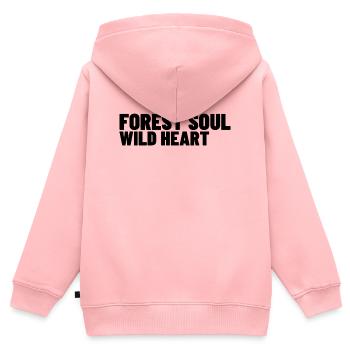 Forest Soul Wild Heart - Kinder Premium Organic Zip Hoodie - Rosa - Hinten - AI Model Kid Female (0cm)