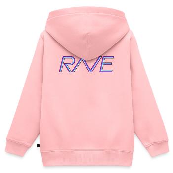 Rave-Ligatur - Kinder Premium Organic Zip Hoodie - Rosa - Hinten - AI Model Kid Female (0cm)
