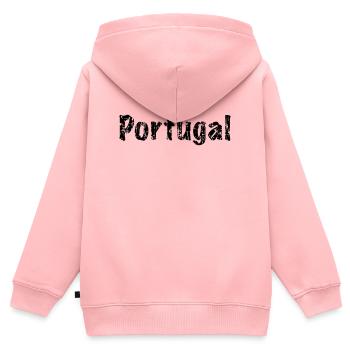 Portugal - Kinder Premium Organic Zip Hoodie - Rosa - Hinten - AI Model Kid Female (0cm)