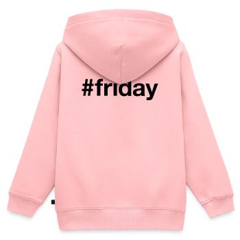 FREITAG Hashtag friday - Kids Premium Organic Zip-up Hoodie - rose - Back - AI Model Kid Female (0cm)