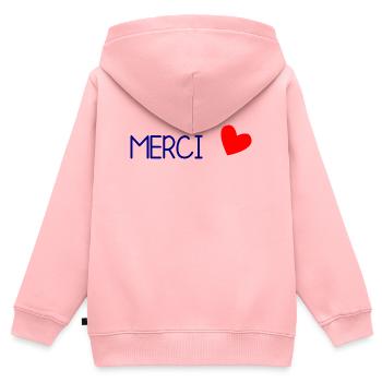VIELEN DANK. DANKE. VIELEN DANK. JAHRESTAG. GEBURT. - Kinder Premium Organic Zip Hoodie - Rosa - Hinten - AI Model Kid Female (0cm)