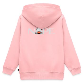 Gans Nope Mittelfinger Böse Beleidigung Ente Frech - Kinder Premium Organic Zip Hoodie - Rosa - Hinten - AI Model Kid Female (0cm)