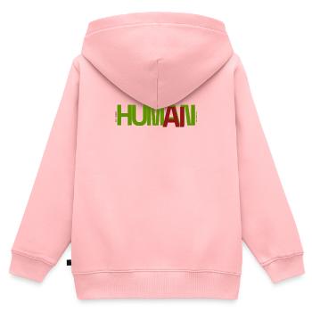 Mensch - Kinder Premium Organic Zip Hoodie - Rosa - Hinten - AI Model Kid Female (0cm)