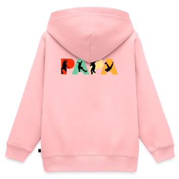 Papa Dancer Retro Street Dance Silhouette - Kinder Premium Organic Zip Hoodie - Rosa - Hinten - AI Model Kid Female (0cm)