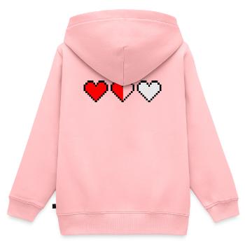 T-shirt de jeu Retro Pixel Hearts Life Indicator - Sweat Premium à capuche zippé enfant bio - rose - Dos - AI Model Kid Female (0cm)