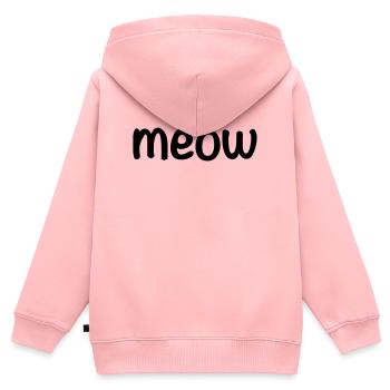 Miau - Kinder Premium Organic Zip Hoodie - Rosa - Hinten - AI Model Kid Female (0cm)
