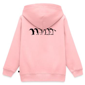 manchots - Sweat Premium à capuche zippé enfant bio - rose - Dos - AI Model Kid Female (0cm)