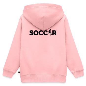 soccer Fußballer Logo Schuss Symbol Spieler icon - Kinder Premium Organic Zip Hoodie - Rosa - Hinten - AI Model Kid Female (0cm)