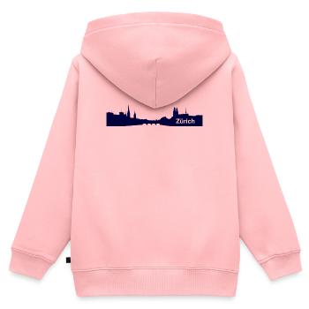 Zürich City Stadt Design - Alpha - Geschenkidee - Kinder Premium Organic Zip Hoodie - Rosa - Hinten - AI Model Kid Female (0cm)