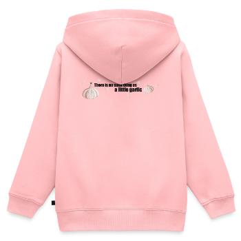 Il n’y a pas d’ail - Sweat Premium à capuche zippé enfant bio - rose - Dos - AI Model Kid Female (0cm)