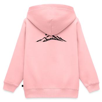 Horizon montagneux - Sweat Premium à capuche zippé enfant bio - rose - Dos - AI Model Kid Female (0cm)
