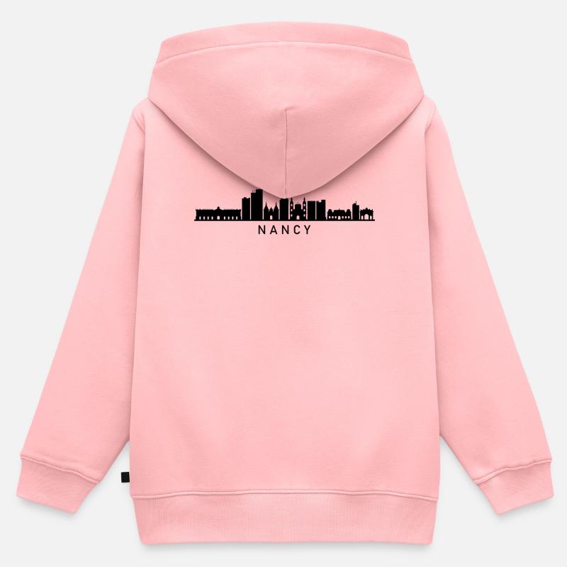 Skyline Nancy - Sweat Premium à capuche zippé enfant bio - rose