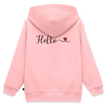 Hello Heart Typografie - Kinder Premium Organic Zip Hoodie - Rosa - Hinten - AI Model Kid Female (0cm)