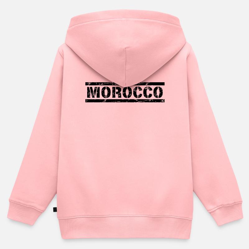 Maroc - Sweat Premium à capuche zippé enfant bio - rose