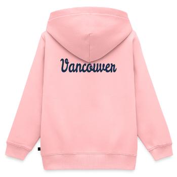 Vancouver - Sweat Premium à capuche zippé enfant bio - rose - Dos - AI Model Kid Female (0cm)