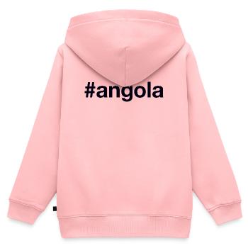 Angola Hashtag - Kinder Premium Organic Zip Hoodie - Rosa - Hinten - AI Model Kid Female (0cm)
