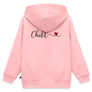 froid - Sweat Premium à capuche zippé enfant bio - rose - Dos - AI Model Kid Female (0cm)