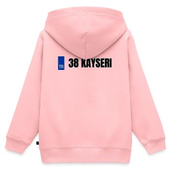 38 Kayseri Kennzeichen | Türkisches Kennzeichen - Kinder Premium Organic Zip Hoodie - Rosa - Hinten - AI Model Kid Female (0cm)