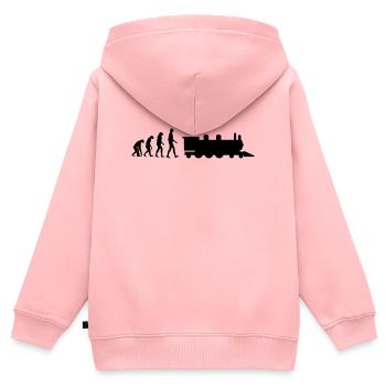 Eisenbahner / Eisenbahnen / Eisenbahn / Bahn - Kinder Premium Organic Zip Hoodie - Rosa - Hinten - AI Model Kid Female (0cm)