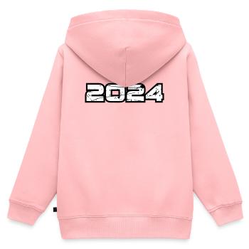2024 - Kinder Premium Organic Zip Hoodie - Rosa - Hinten - AI Model Kid Female (0cm)