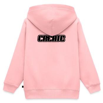 Créer un lettrage - Sweat Premium à capuche zippé enfant bio - rose - Dos - AI Model Kid Female (0cm)