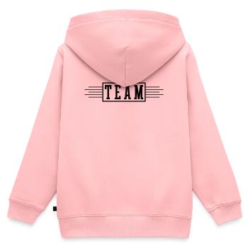 Team Strich - Kinder Premium Organic Zip Hoodie - Rosa - Hinten - AI Model Kid Female (0cm)