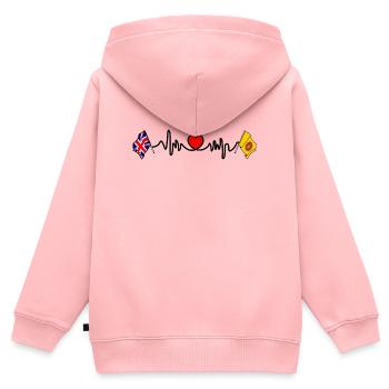 Fréquence cardiaque du Lancashire et du Royaume-Uni - Sweat Premium à capuche zippé enfant bio - rose - Dos - AI Model Kid Female (0cm)