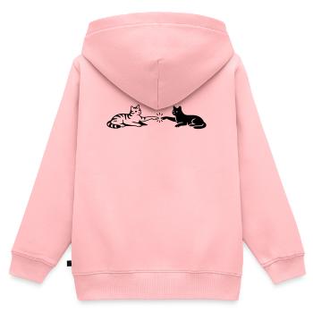 Les chats touchent les pattes Michelangelo - Sweat Premium à capuche zippé enfant bio - rose - Dos - AI Model Kid Female (0cm)