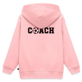 Fußball Coash - Kinder Premium Organic Zip Hoodie - Rosa - Hinten - AI Model Kid Female (0cm)