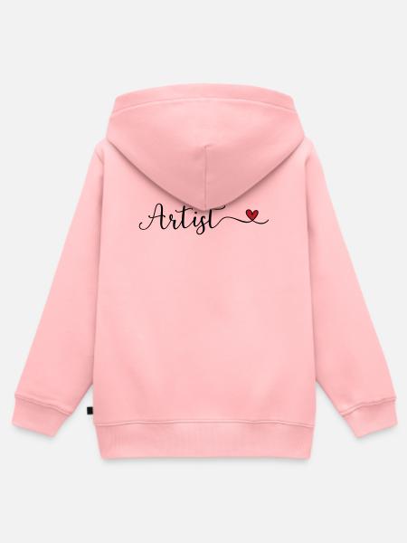 Künstler mit Herz - Kinder Premium Organic Zip Hoodie - Rosa
