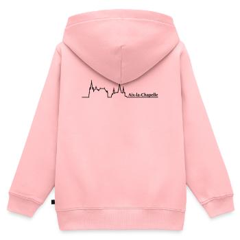 Aachen Skyline - Kinder Premium Organic Zip Hoodie - Rosa - Hinten - AI Model Kid Female (0cm)