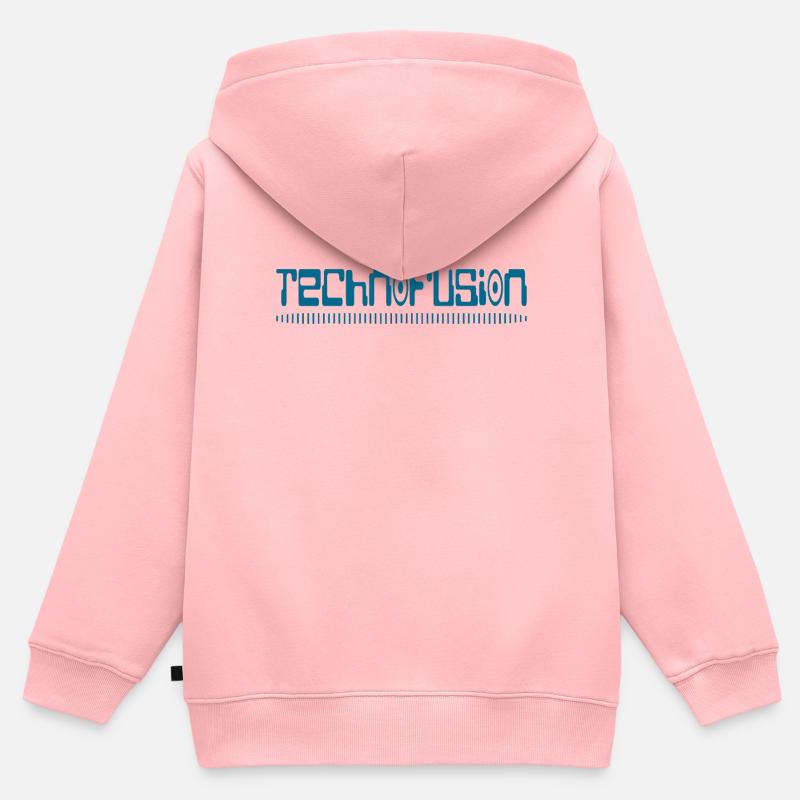 Techno Fusion - Sweat Premium à capuche zippé enfant bio - rose