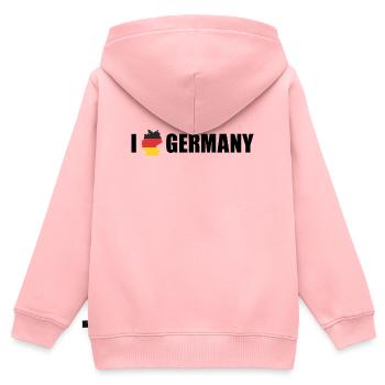 J’adore l’Allemagne et l’Allemagne - Sweat Premium à capuche zippé enfant bio - rose - Dos - AI Model Kid Female (0cm)
