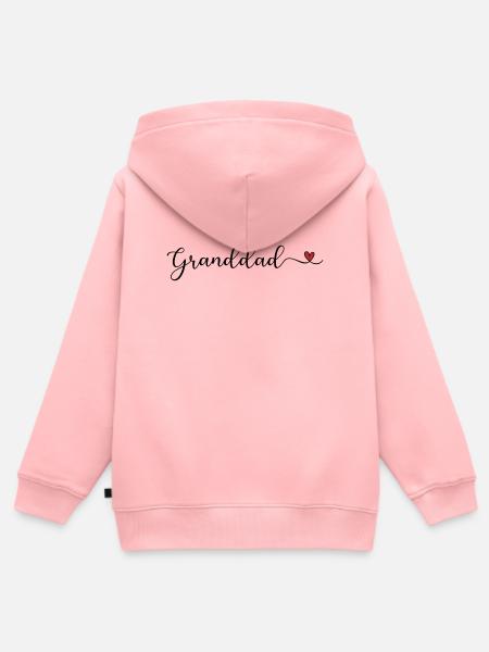 Großvater-Herz-Design - Kinder Premium Organic Zip Hoodie - Rosa
