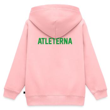 Sportler - Kinder Premium Organic Zip Hoodie - Rosa - Hinten - AI Model Kid Female (0cm)