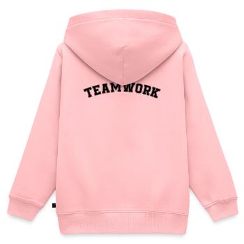 teamwork - Kinder Premium Organic Zip Hoodie - Rosa - Hinten - AI Model Kid Female (0cm)