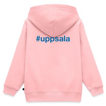Uppsala Sverige, Suède, Schweden - Sweat Premium à capuche zippé enfant bio - rose - Dos - AI Model Kid Female (0cm)
