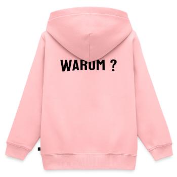 Warum ? - Kinder Premium Organic Zip Hoodie - Rosa - Hinten - AI Model Kid Female (0cm)