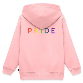 PRIDE - Kinder Premium Organic Zip Hoodie - Rosa - Hinten - AI Model Kid Female (0cm)