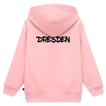 Dresden - Saxony - Frauenkirche - Zwinger - Elbe - Kids Premium Organic Zip-up Hoodie - rose - Back - AI Model Kid Female (0cm)