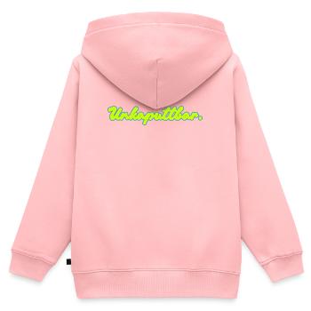 Unkaputtbar / Lustiges T-Shirt für jeden Tag - Sweat Premium à capuche zippé enfant bio - rose - Dos - AI Model Kid Female (0cm)