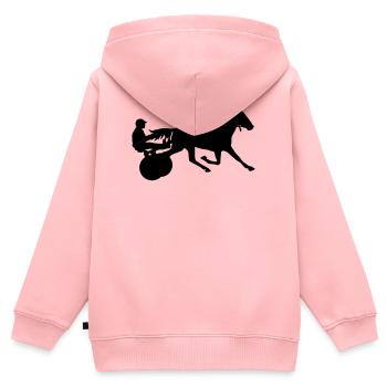 Pferderennen - Kinder Premium Organic Zip Hoodie - Rosa - Hinten - AI Model Kid Female (0cm)