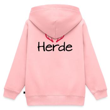 Herde Geweih Hirschgeweih - Kinder Premium Organic Zip Hoodie - Rosa - Hinten - AI Model Kid Female (0cm)