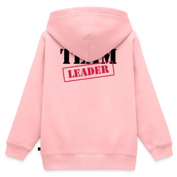 [ Team Leader ] - Sweat Premium à capuche zippé enfant bio - rose - Dos - AI Model Kid Female (0cm)