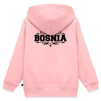 Bosnia Bosnie - Sweat Premium à capuche zippé enfant bio - rose - Dos - AI Model Kid Female (0cm)