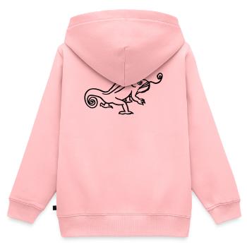 Caméléon - Sweat Premium à capuche zippé enfant bio - rose - Dos - AI Model Kid Female (0cm)