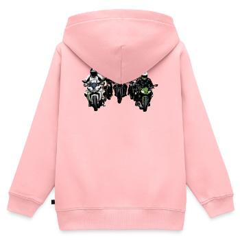Biker Group Color - Kids Premium Organic Zip-up Hoodie - rose - Back - AI Model Kid Female (0cm)