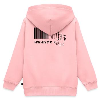 "Tanz aus der Reihe" Strichmännchen Strichcode - Kinder Premium Organic Zip Hoodie - Rosa - Hinten - AI Model Kid Female (0cm)